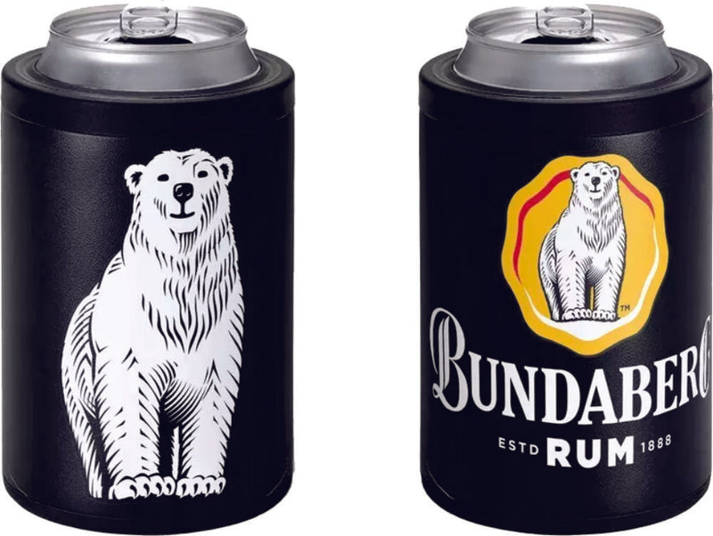 Bundy Bundaberg Bear Black Insulated Can Cooler with Twist Top Can Locking