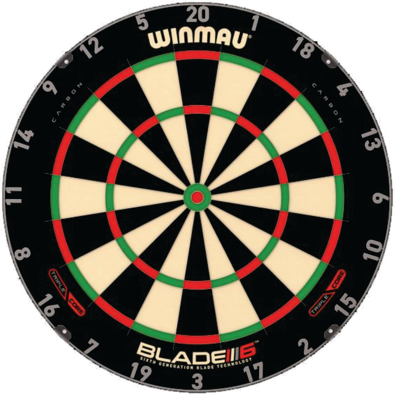 Winmau Blade 6 Triple Core Dartboard + Blade 6 Surround + Plasma Light + 6 Darts