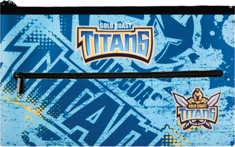 Titans NRL Neoprene Pencil Case School Office Footy Fan NRL Merchandise Sporting