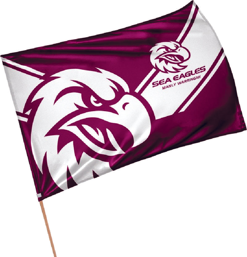 NRL Game Day Team Flag Banner with Pole - Choose Team