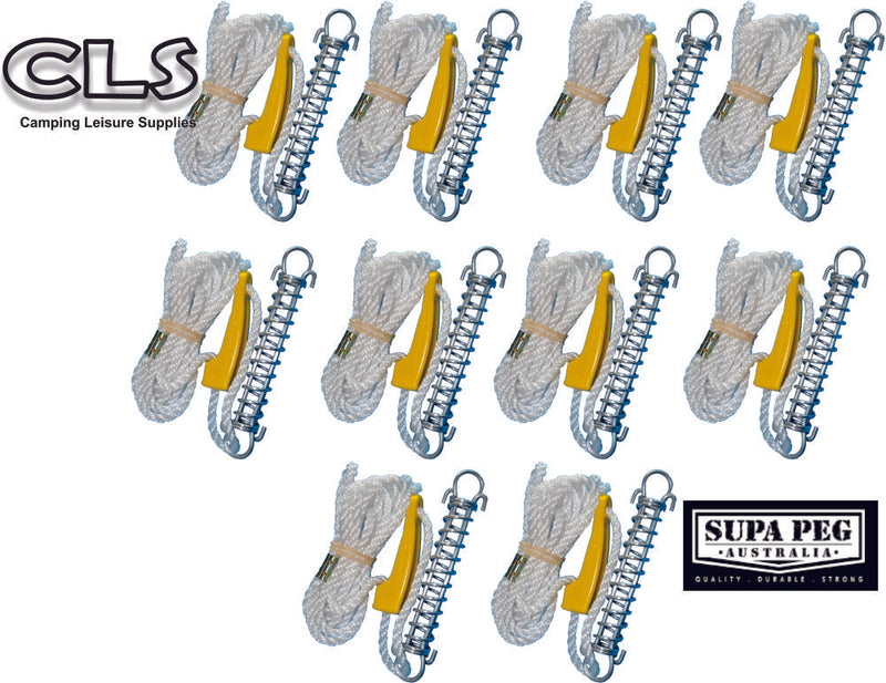 Pack Of 10 Supa Peg Single Guy Ropes