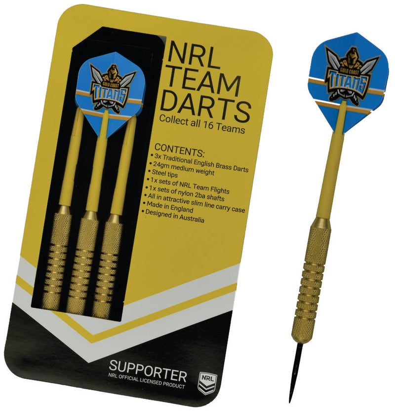 Gold Coast Titans NRL Set of 3 Traditional English Brass Dart Gold Coast Titans NRL Gold Coast Titans NRL Set of 3 Traditional English Brass Dart Camping Leisure Supplies