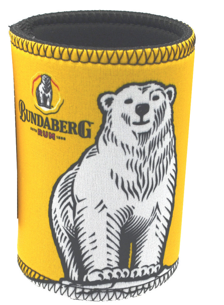 Bundaberg Rum Yellow Double Sided Bundy Logo Neoprene Can Cooler