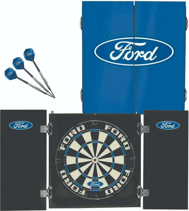 Ford Dartboard and Cabinet Set Including Darts Ford Dartboard and Cabinet Set Including Darts Camping Leisure Supplies