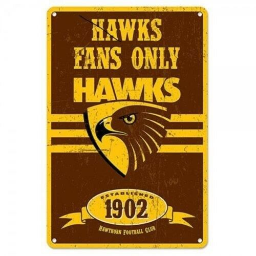 Hawthorn Hawks AFL Retro Metal Sign Tin Wall Sign Hawks Fans Only Bar Hawthorn Hawks AFL Retro Metal Sign Tin Wall Sign Hawks Fans Only Bar Camping Leisure Supplies