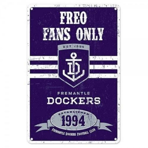 Fremantle Dockers AFL Retro Metal Sign Tin Wall Sign Freo Fans Only Fremantle Dockers AFL Retro Metal Sign Tin Wall Sign Freo Fans Only Camping Leisure Supplies