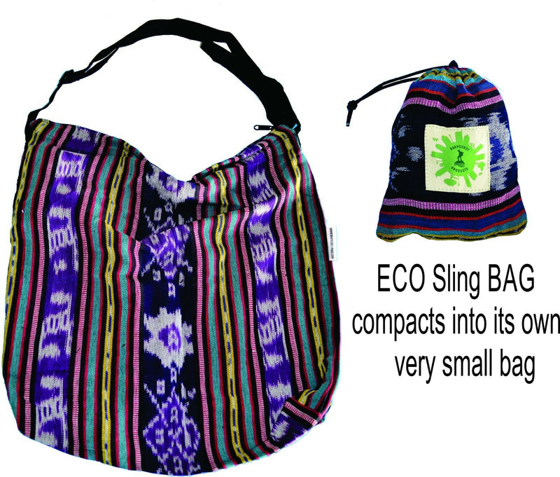Shoulder Sling Bag Large Purple made from Ikat Material Shoulder Sling Bag Large Purple made from Ikat Material Camping Leisure Supplies