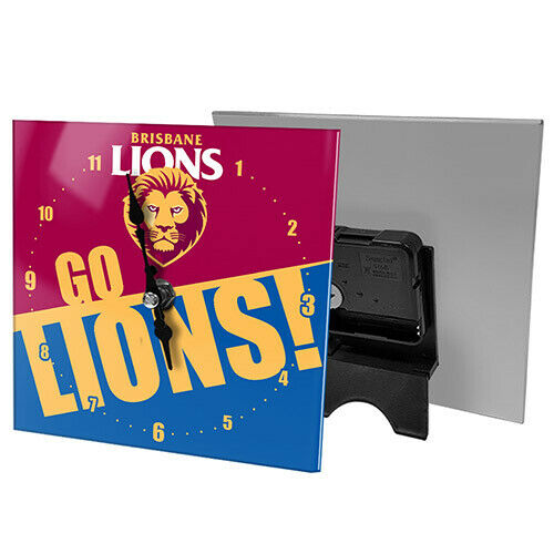 Brisbane Lions AFL Mini Glass Desk Clock Brisbane Lions AFL Mini Glass Desk Clock Camping Leisure Supplies