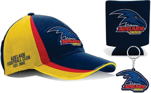 Adelaide Crows AFL Cap Keyring and Can Cooler Pack Adelaide Crows AFL Cap Keyring and Can Cooler Pack Camping Leisure Supplies