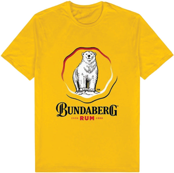 Bundaberg Rum Yellow Logo Tee Bundaberg Rum Yellow Logo Tee Camping Leisure Supplies