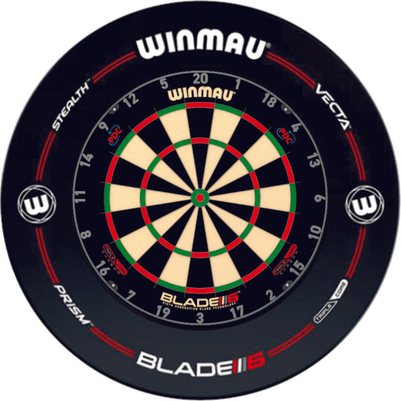 Winmau Blade 6 Triple Core Dartboard with Blade 6 Surround Plus Free Winmau Darts Winmau Blade 6 Triple Core Dartboard with Blade 6 Surround Plus Free Winmau Darts Camping Leisure Supplies