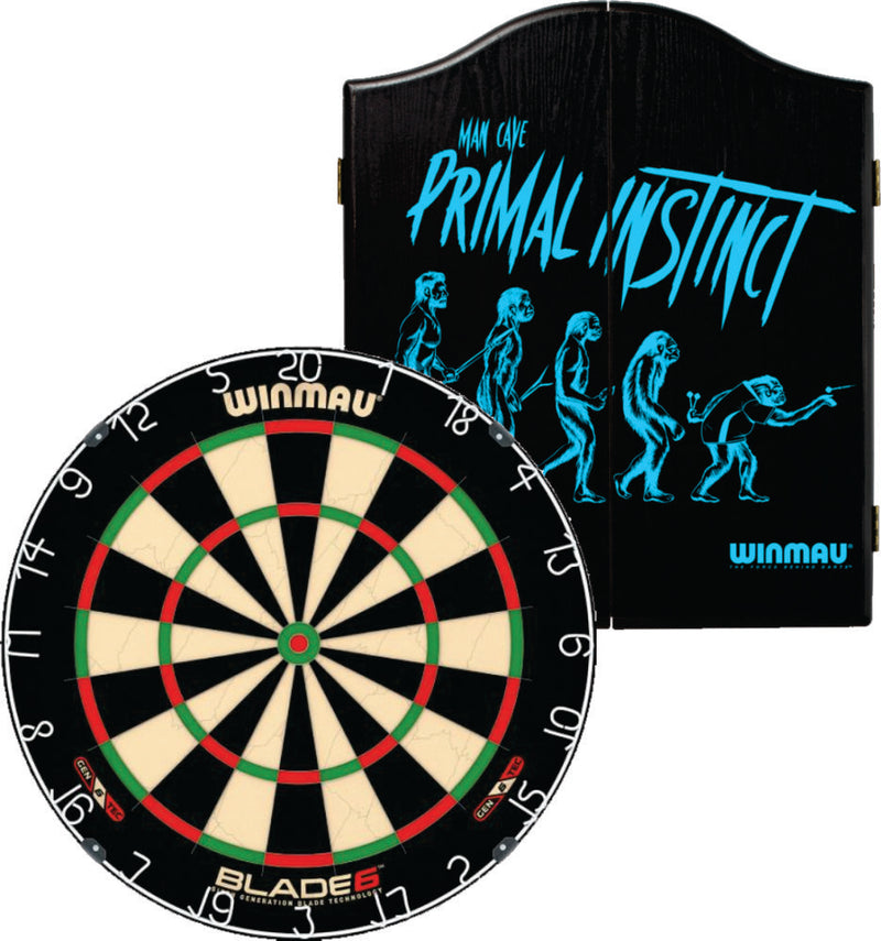 Winmau Blade 6 Dartboard Set with Primal Instinct Cabinet Camping Leisure Supplies