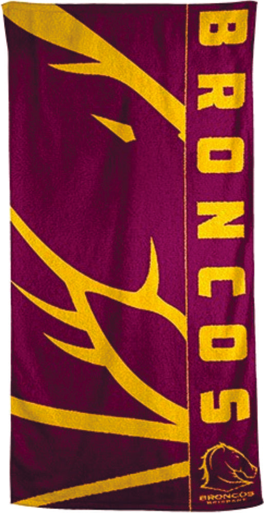 Brisbane Broncos NRL Beach Towel Brisbane Broncos NRL Beach Towel Camping Leisure Supplies