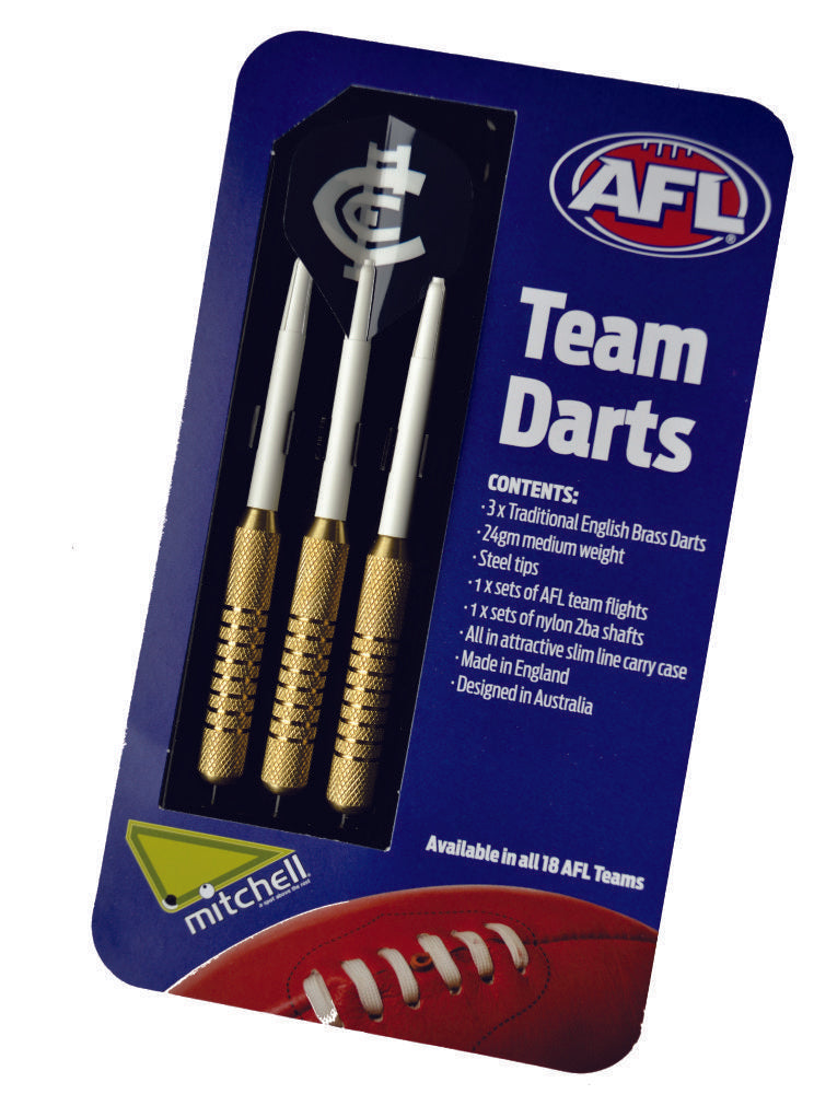 Carlton AFL Traditional English Brass Darts Set of 3 Carlton AFL Traditional English Brass Darts 3 in Total Camping Leisure Supplies