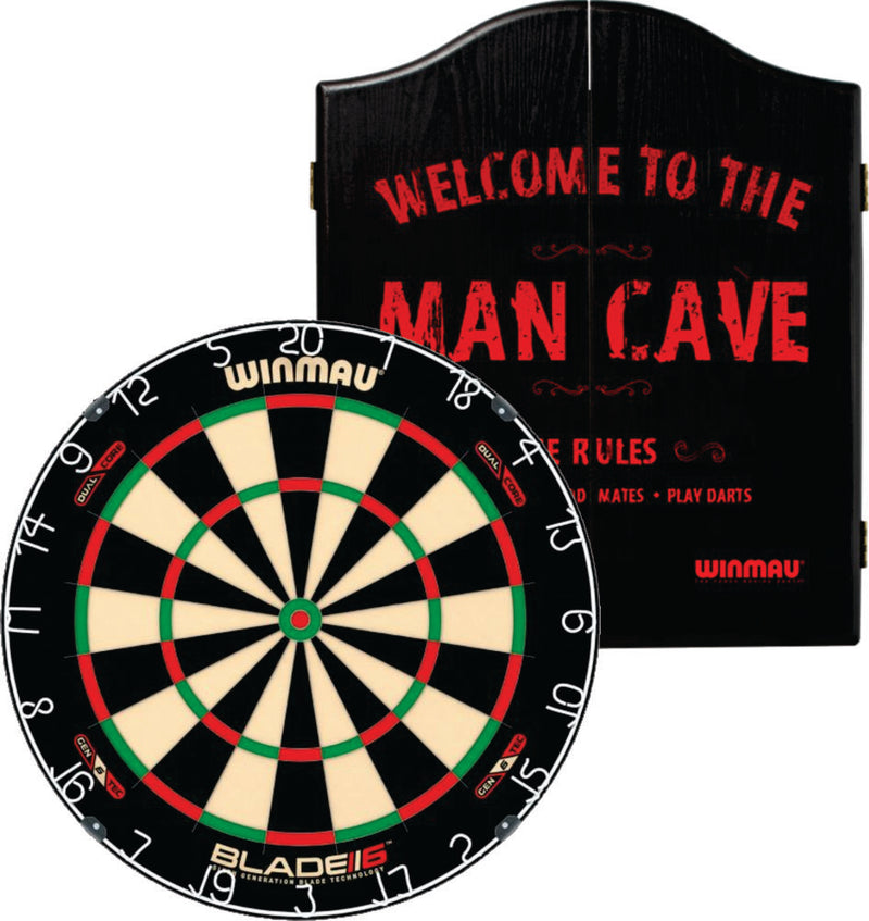 Winmau Professional Blade 6 Dual Core Dartboard with Mancave Cabinet Winmau Professional Blade 6 Dual Core Dartboard with Mancave Cabinet Camping Leisure Supplies