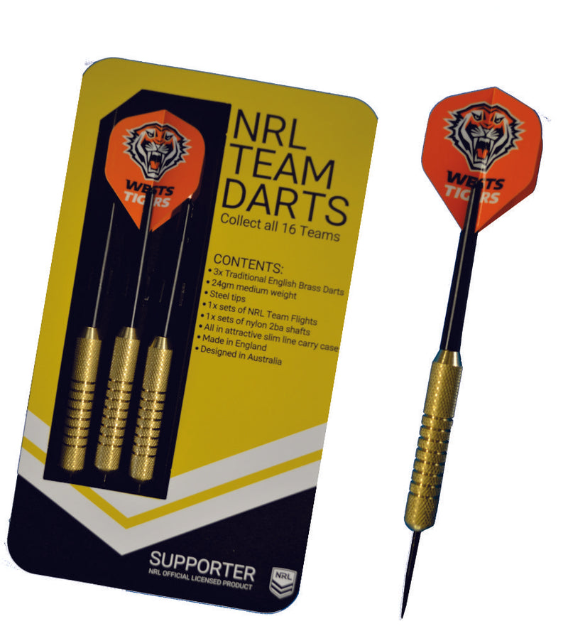 West Tigers New Design NRL Set of 3 Traditional English Brass Darts Camping Leisure Supplies