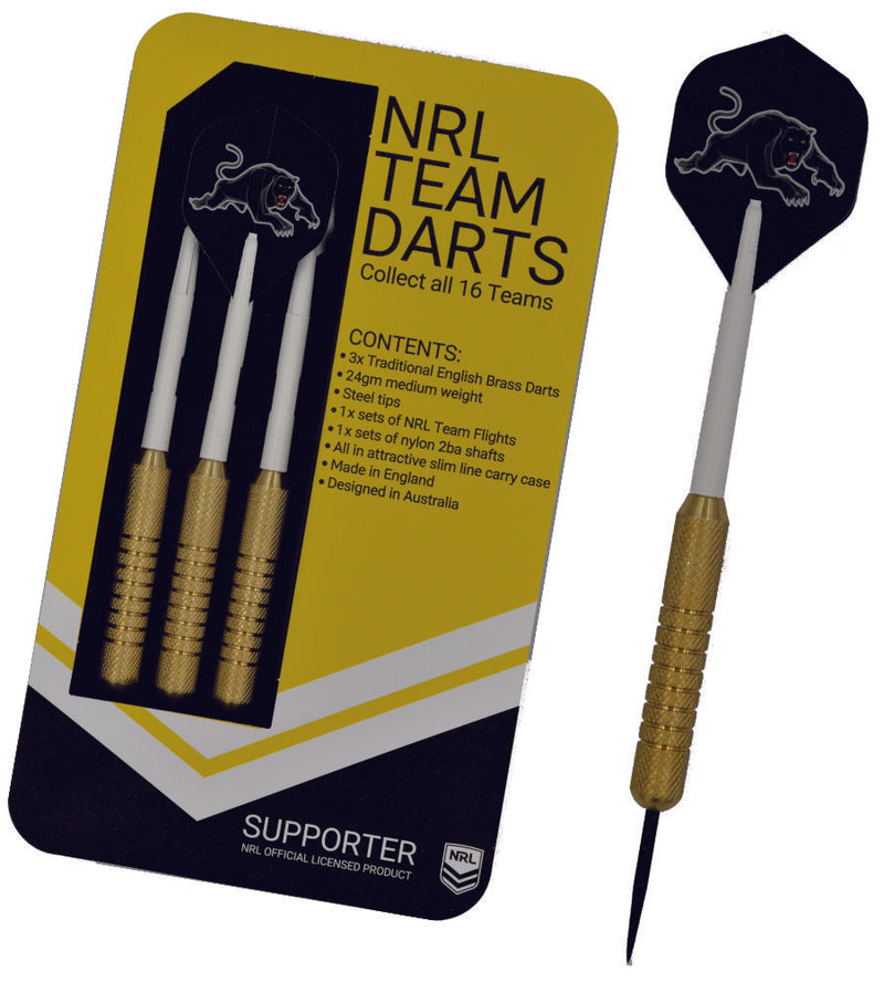 Penrith Panthers NRL Set Penrith Panthers NRL Set of 3 Traditional English Brass Darts Camping Leisure Supplies