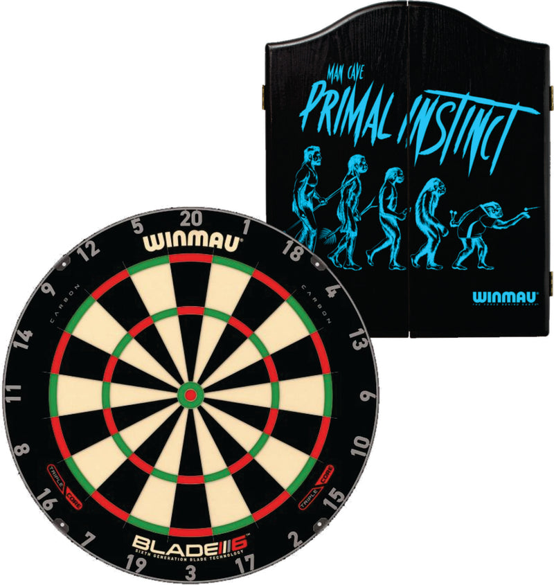 Winmau Professional Level Blade 6 Triple Core Dartboard with Primal Cabinet Camping Leisure Supplies