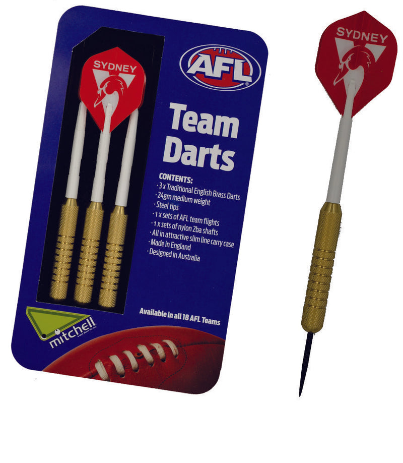 Sydney Swans AFL Set of 3 Traditional English Brass Darts Camping Leisure Supplies