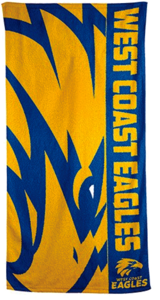 West Coast Eagles AFL Beach Towel West Coast Eagles AFL Beach Towel Camping Leisure Supplies