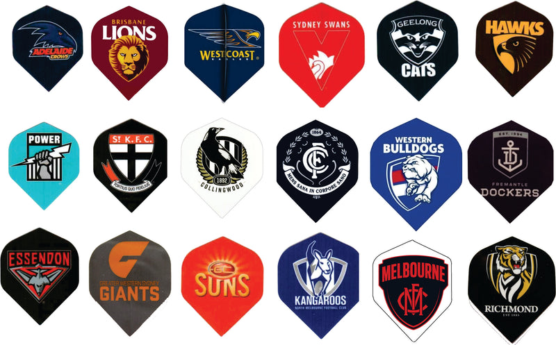 AFL Dart Flights Set of 3 AFL Dart Flights Set of 3 Flights Choose Your Team Camping Leisure Supplies