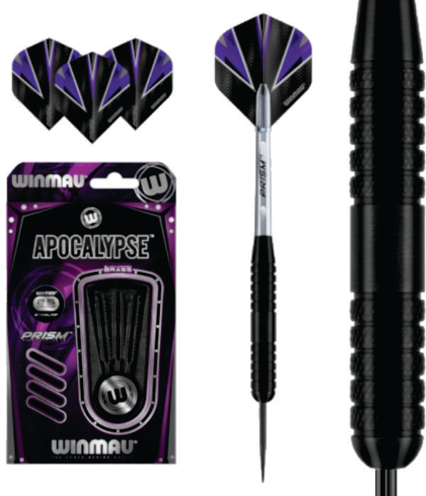 Winmau Apocalypse Brass Black Darts 25g Winmau Apocalypse Brass Black Darts 25g Camping Leisure Supplies