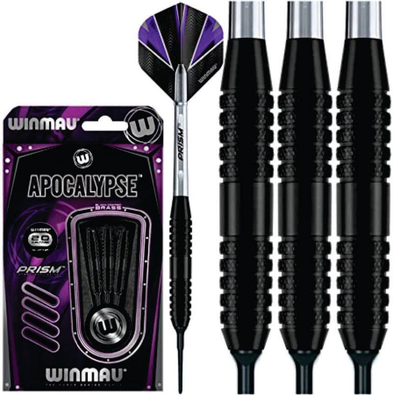 Winmau Apocalypse Brass Black Darts 25g Winmau Apocalypse Brass Black Darts 25g Camping Leisure Supplies