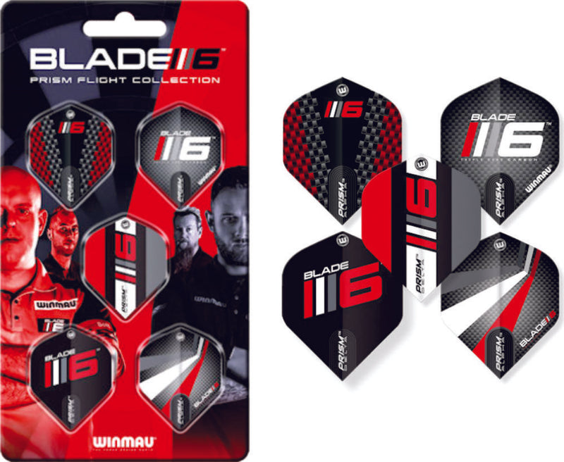 Winmau Blade 6 Prism Flight Collection Set of Five Dart Flight Camping Leisure Supplies