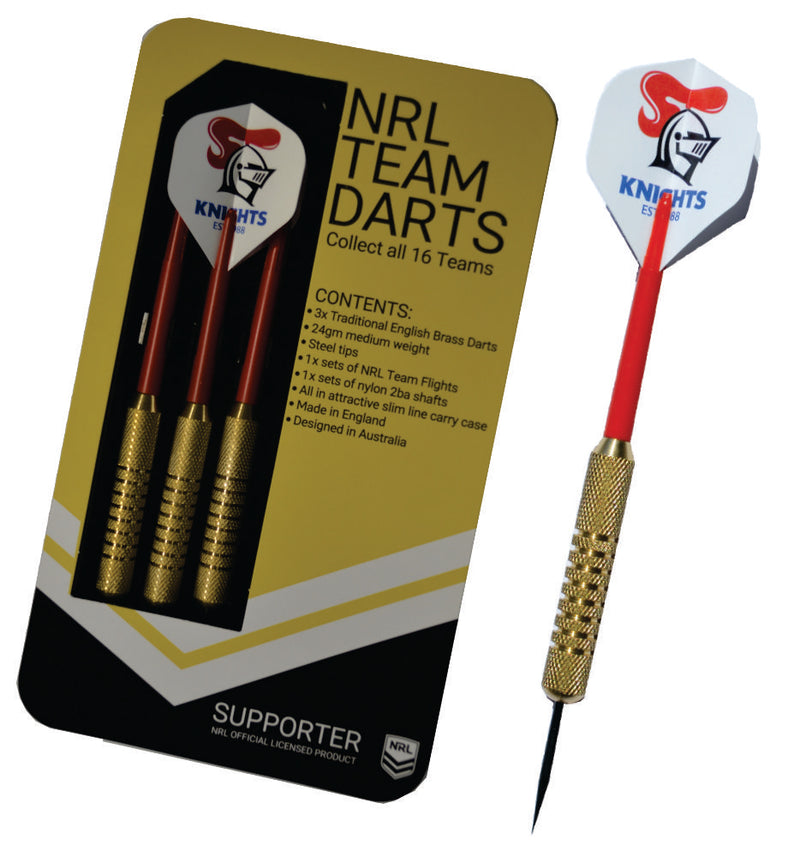 Newcastle Knights NRL Set of 3 Traditional English Brass Darts Newcastle Knights NRL Set of 3 Traditional English Brass Darts Camping Leisure Supplies
