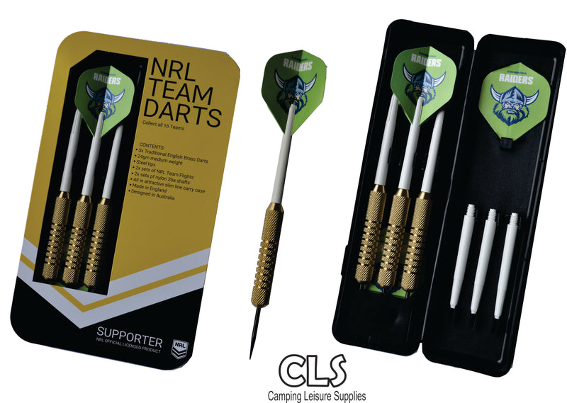 Canberra Raiders NRL Set of 3 English Brass Darts Canberra Raiders NRL Set of 3 English Brass Darts Camping Leisure Supplies