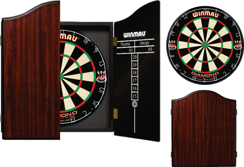 Winmau Prof Dartboard Set Plus Rosewood Cabinet including Free Darts Winmau Prof Dartboard Set Plus Rosewood Cabinet including Free Darts Camping Leisure Supplies